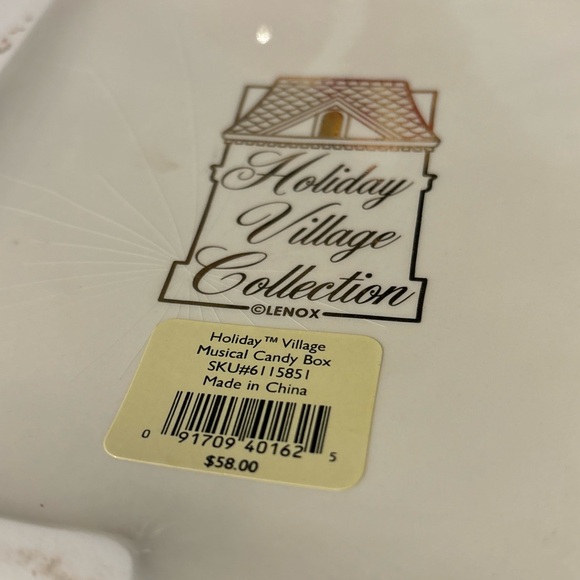 VTG Lenox Holiday Village Collection Santa Musical Candy Box - Picture 3 of 12